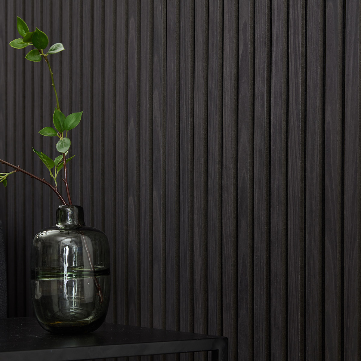 2400x600 Black Oak slat panel
