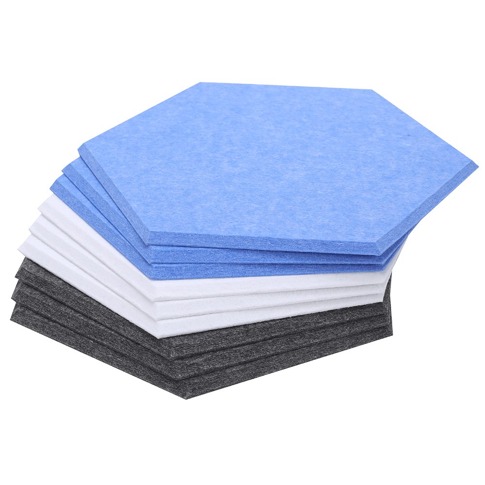 hexagon PET panel with 3 colors, blue white and black