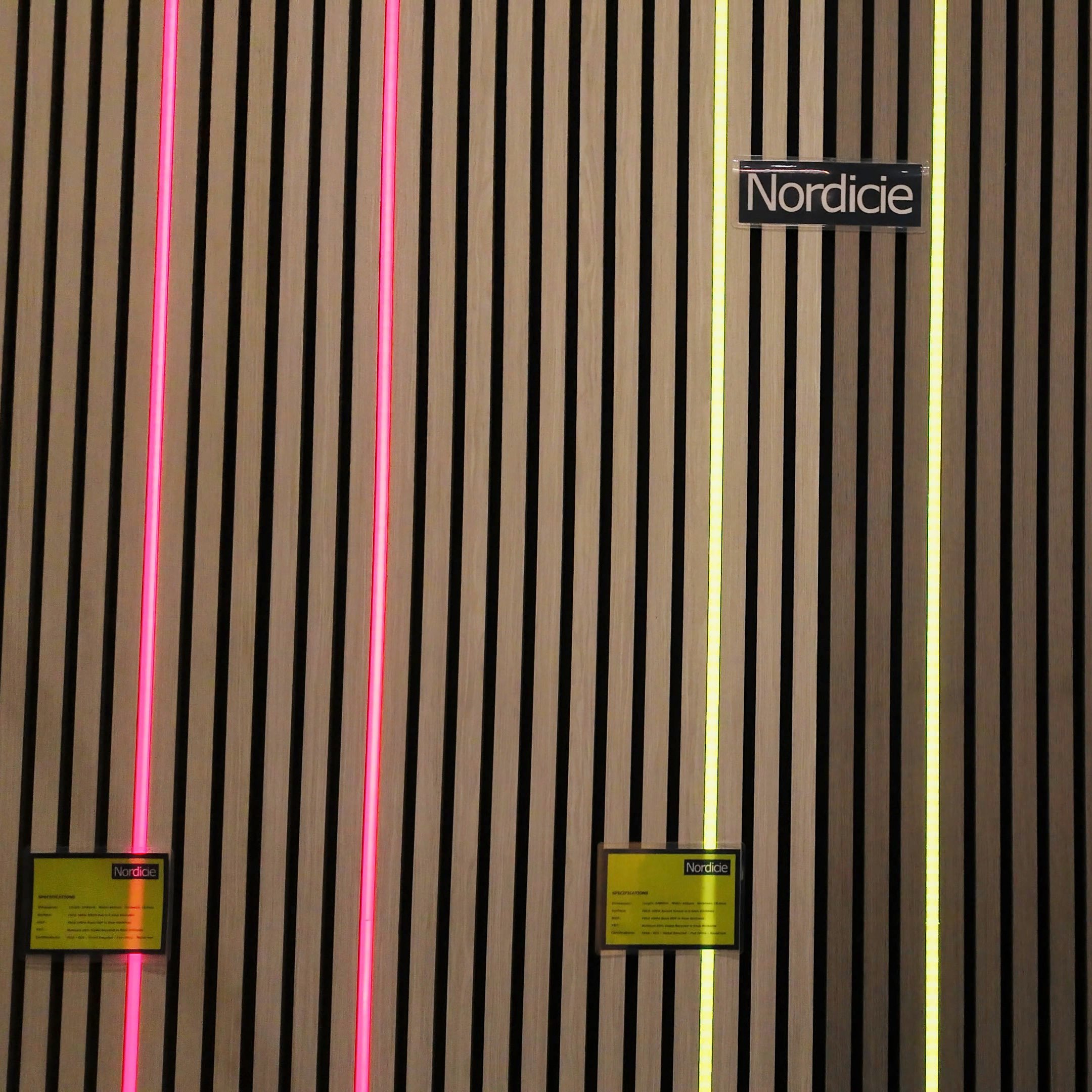 LED wall panel-11 LED strip lighting on slat panel