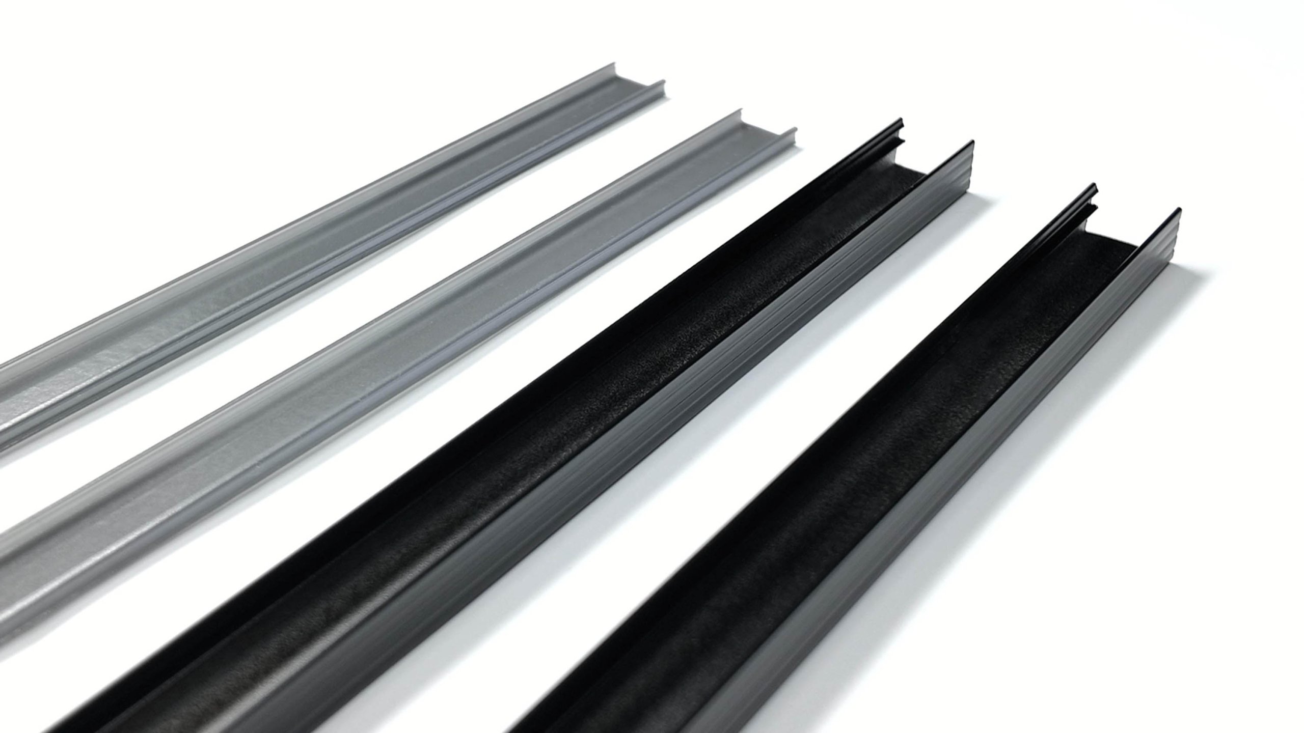 2 black aluminum profile and covers