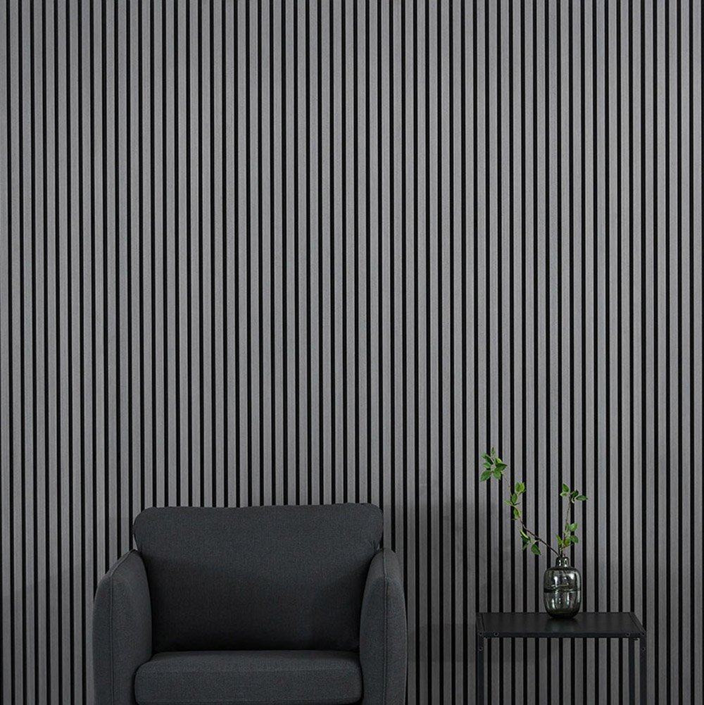 slat panel 2400x600 mm grey oak