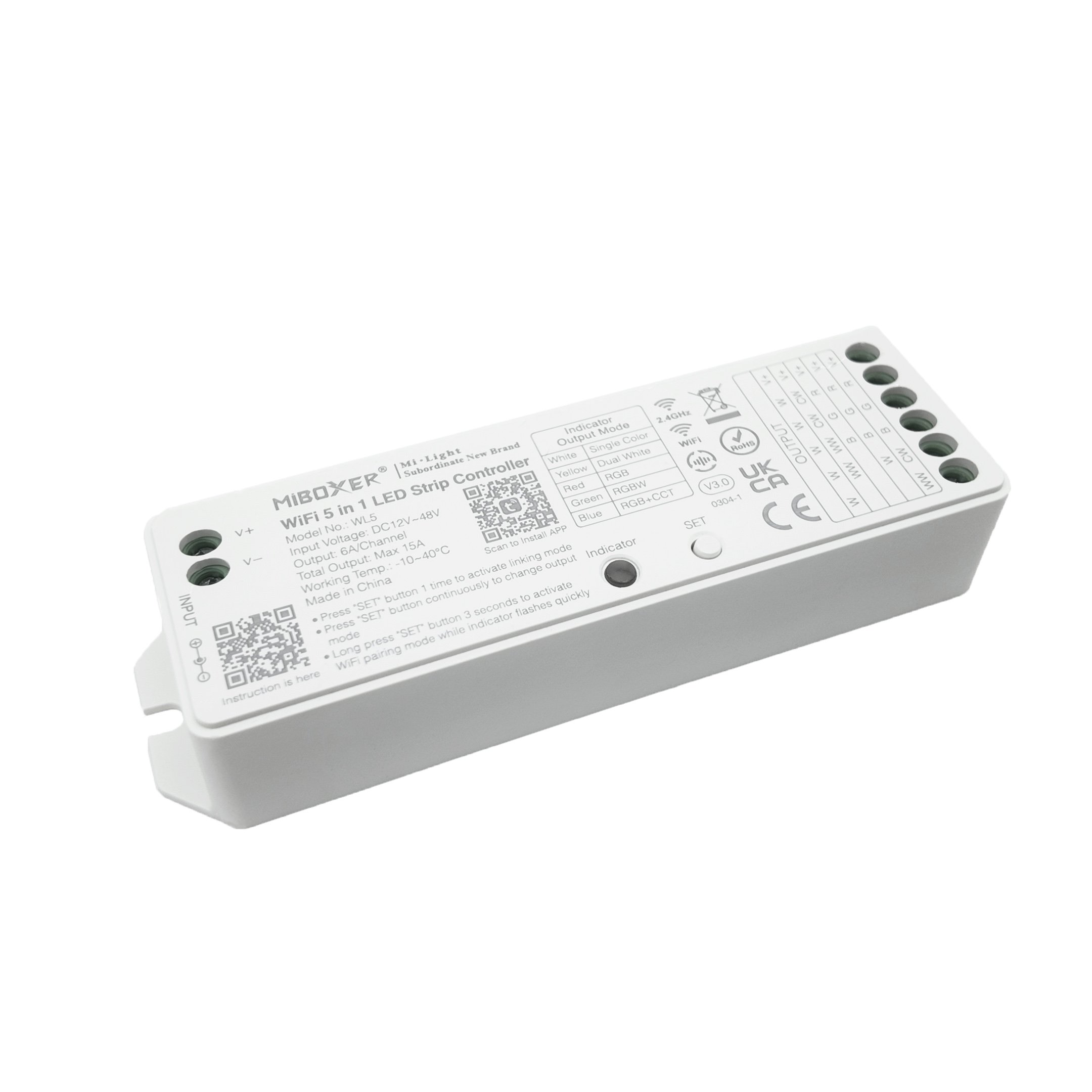 white LED strip controller code WL5